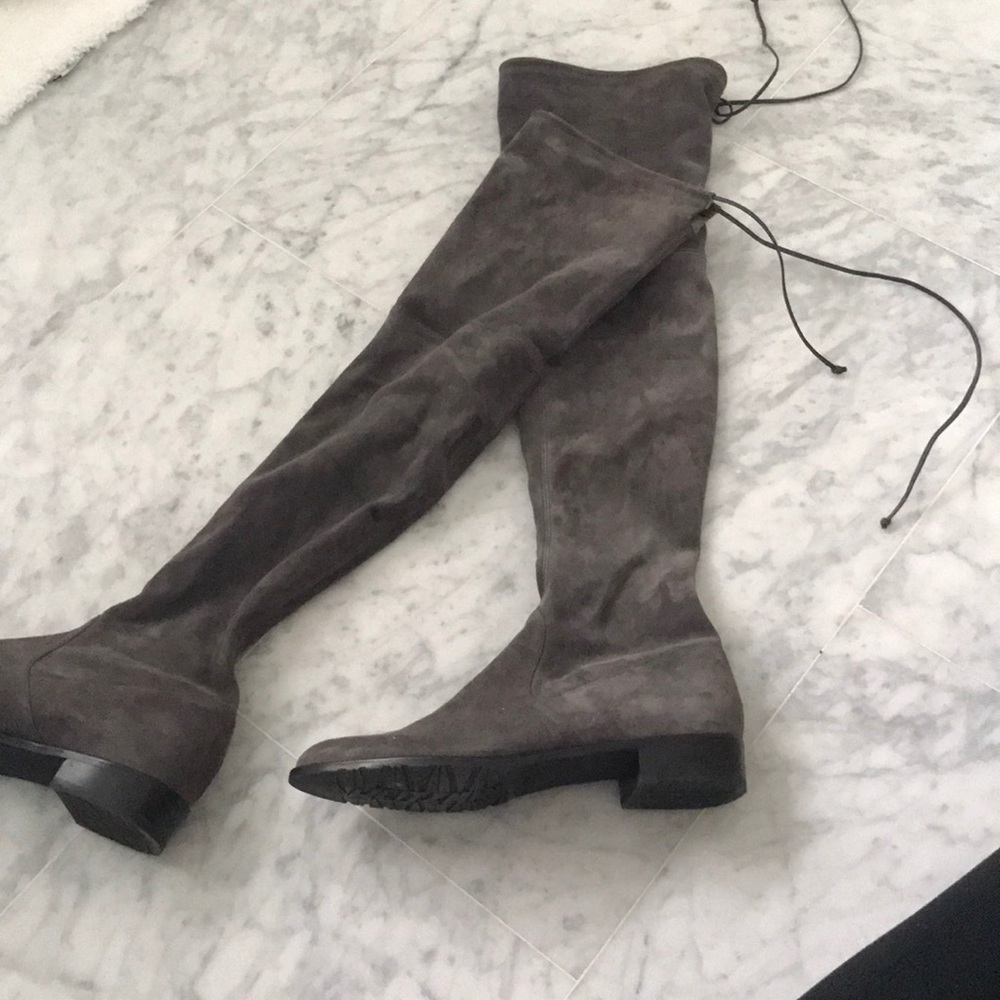 Stuart Weitzman over the knee grey boots
